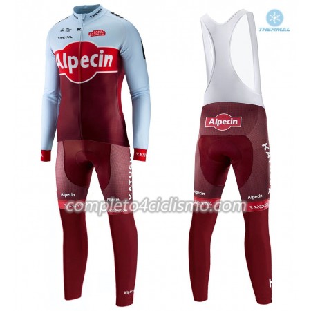 Completo Maglia ML + Pantaloncino con bretelle ML 2018 Team Katusha Alpecin N001 Winter Invernale